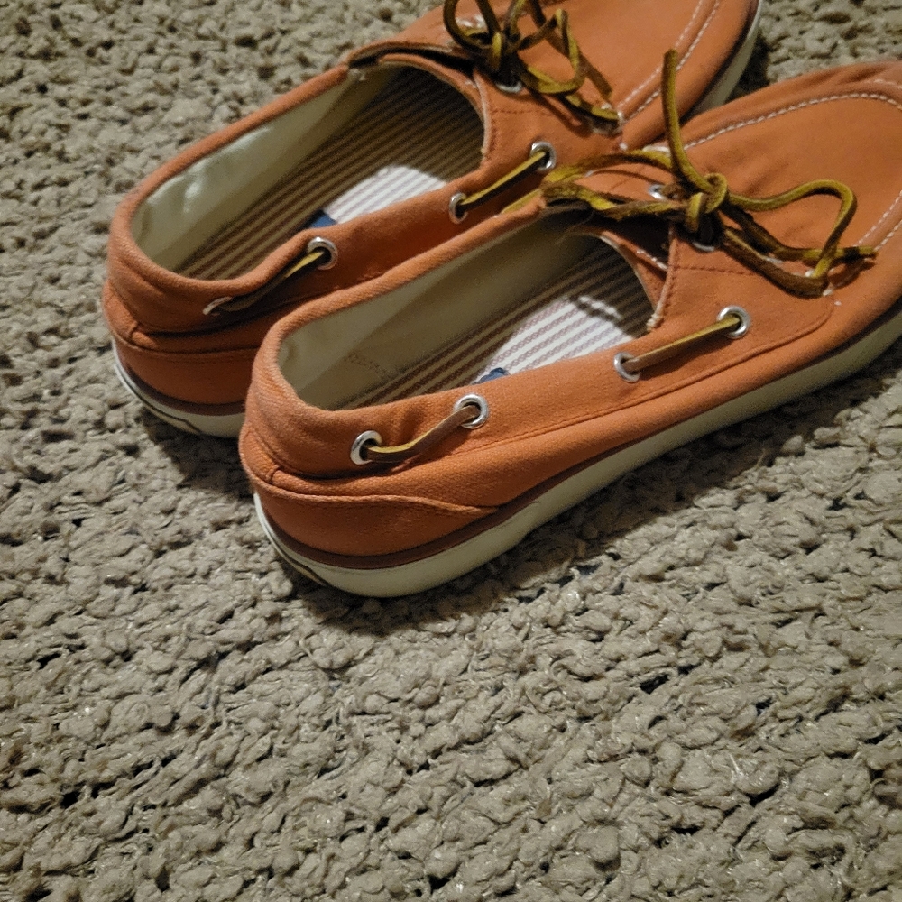 Ralph Lauren Polo Red Canvas Sander Leather Boat Shoes Size 9.5D - Picture 15 of 15